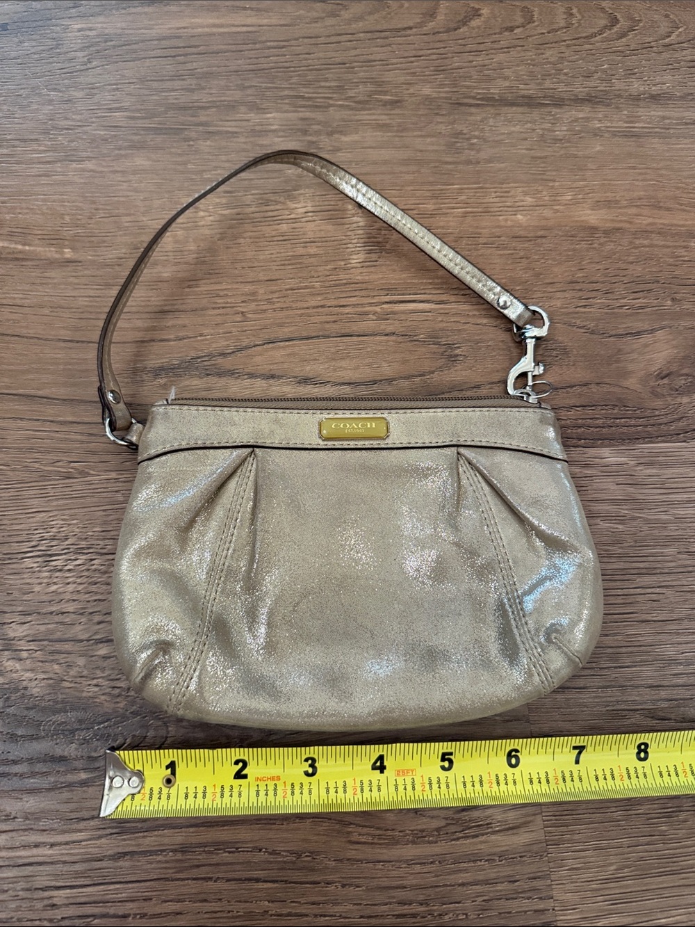 Coach Metallic Gold Wristlet